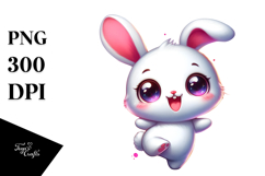 Smiling Cute Baby Bunny PNG Product Image 1