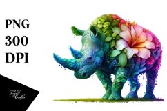 Abstract Vibrant Rhino PNG Product Image 1