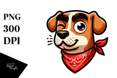 Dog with Bandana, PNG Product Image 1