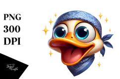 Excited Duck with Bandana PNG Product Image 1