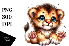 Cute Baby Lion PNG Product Image 1