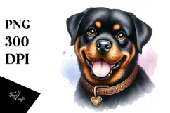 Cute Rottweiler with Big Eyes PNG Product Image 1