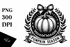 Pumpkin Season Crest with Pumpkin PNG Product Image 3