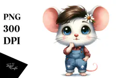 Baby Mouse Farm Jeans Raincoat Clipart Product Image 1