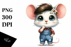 Baby Mouse Farm Jeans Raincoat Clipart Product Image 1