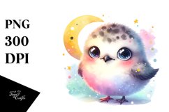 Lovely Baby Arctic Skua with Moon | Clipart Product Image 3