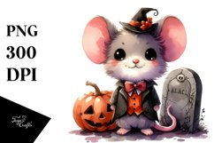 Cute Baby Mouse Dressed for Halloween | Clipart Product Image 1
