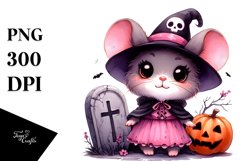 Cute Baby Mouse Dressed for Halloween | Clipart Product Image 1