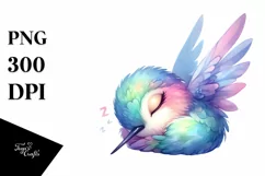 Vibrant Watercolor Pastel Cute Hummingbird | Sublimation | Product Image 4