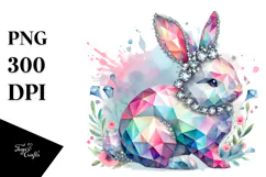 Abstract Shiny Pastel Bunny Made of Diamonds JPEG Product Image 1