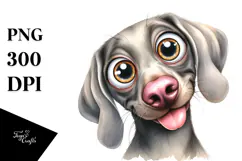 Cute Weimaraner Portrait, Transparent PNG Product Image 1