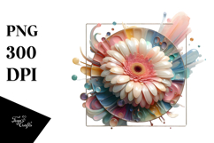 Abstract Gerbera Material PNG Product Image 1