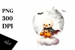 Cute Baby Duck Halloween PNG Product Image 1