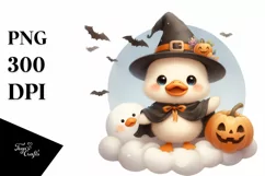 Cute Baby Duck Halloween PNG Product Image 1