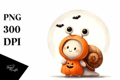 Cute Baby Snail Halloween PNG Product Image 1