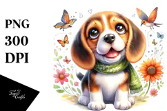 Happy Cartoon Beagle, Transparent PNG Product Image 1