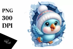 Cute Winter Baby Parrot PNG Product Image 1