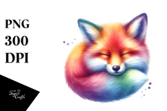 Sleeping Fox Pastel Watercolor Clipart Product Image 1