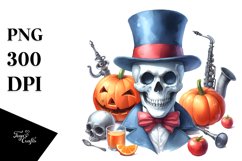 Funny Halloween Skull Abstract Clipart Product Image 3