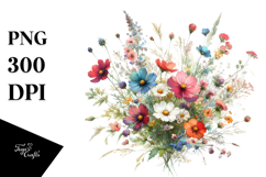 Colorful Wild Flowers PNG Product Image 1