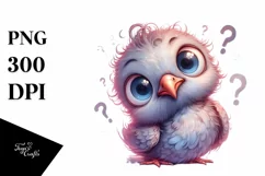Baby Dove Portrait Big Eyes Clipart Product Image 1
