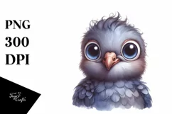 Baby Dove Portrait Big Eyes Clipart Product Image 1