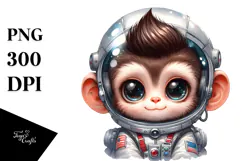 Energetic Baby Monkey with Cool Haircut, Premium PNG Product Image 1