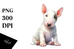 Pastel Bull Terrier Sitting PNG Product Image 1