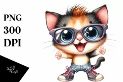 Baby Cat Sunglasses Large Shoes Clipart Product Image 1