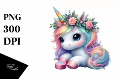 Baby Unicorn with Puck PNG Product Image 3