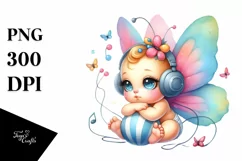 Sublimation Flower Sticker Colorful Baby Butterfly Product Image 1