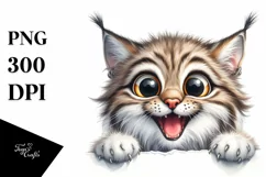 Cute Furry Lynx with Big Eyes | Clipart Product Image 3