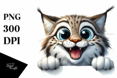 Cute Furry Lynx with Big Eyes | Clipart Product Image 1