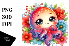 Colorful Baby Octopus with Big Eyes | Clipart Product Image 3