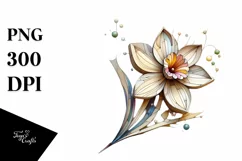 Pastel Wooden Stained Daffodil Abstract Clipart Product Image 1