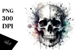 Grungy Skull Painting, Transparent PNG Product Image 1