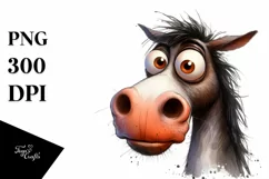 Funny Horse Portrait with Contempt Eyes Clipart Product Image 1