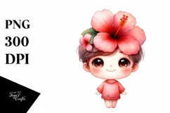 Colorful Watercolor Cute Hibiscus Product Image 1