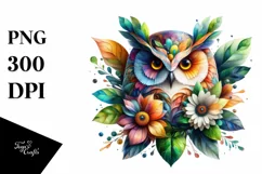 Abstract Vibrant Owl Made of , PNG Product Image 3