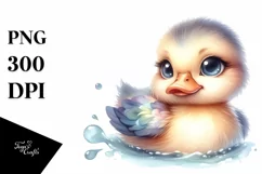Cute Baby Duck with Big Eyes PNG Product Image 3