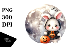 Cute Baby Rabbit on Moon PNG Product Image 1