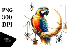 Macaw In Halloween Costume PNG Product Image 1