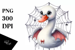 Funny Whimsical Swan Spider Halloween Clipart Product Image 3
