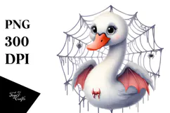 Funny Whimsical Swan Spider Halloween Clipart Product Image 1