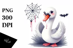 Funny Whimsical Swan Spider Halloween Clipart Product Image 3