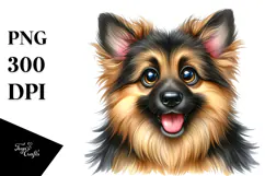 Happy Cartoon German Shepherd, Transparent PNG Product Image 1