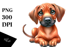 Cute Rhodesian Ridgeback with Big Eyes PNG Product Image 1