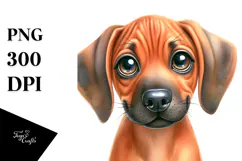 Watercolor Cute Rhodesian Ridgeback, Transparent PNG Product Image 1