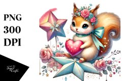 Colorful Boho Baby Squirrel Star PNG Product Image 1