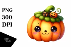 Funny Watercolor Halloween Pumpkin Clipart Product Image 1
